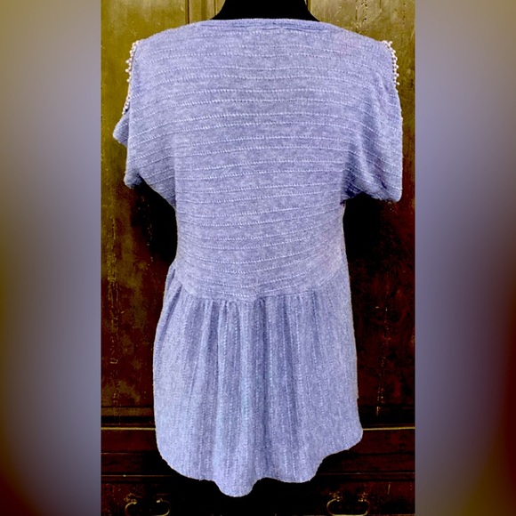 Style & Co open shoulders OS shortsleeved sweater blouse size XS but fits M - Picture 3 of 10